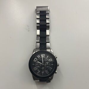 Michael Kors Black and Silver Chronograph Watch